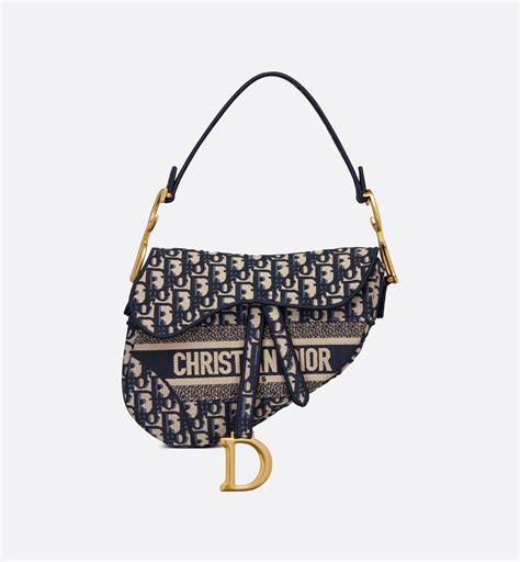 blue dior oblique embroidery|Saddle Bag Blue Dior Oblique Embroidery.